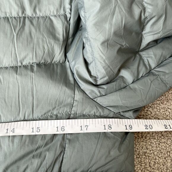 Uniqlo Ultra Light Down Puffer Jacket Womens Small Gray Blue Lightweight Hood - Picture 4 of 6